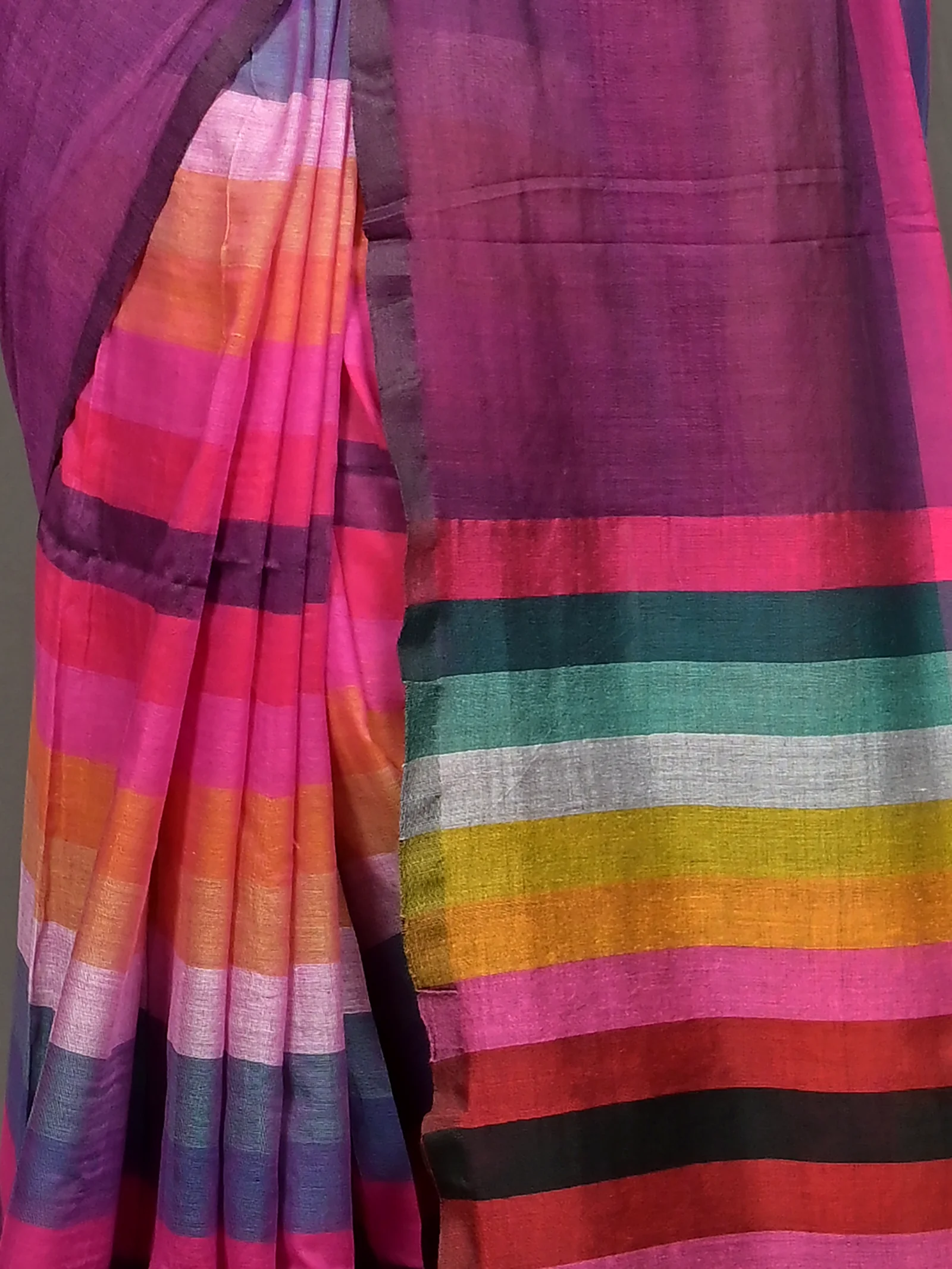 Dark Violet Cotton Sounur Handloom Saree  (94)