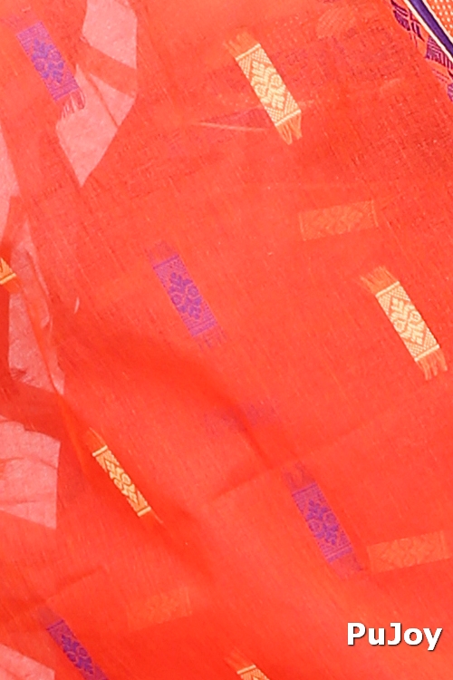 Orange Pure Cotton Gayatri Tant Saree (941)