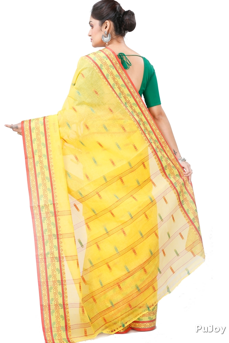 Yellow Pure Cotton Gayatri Tant Saree (944)