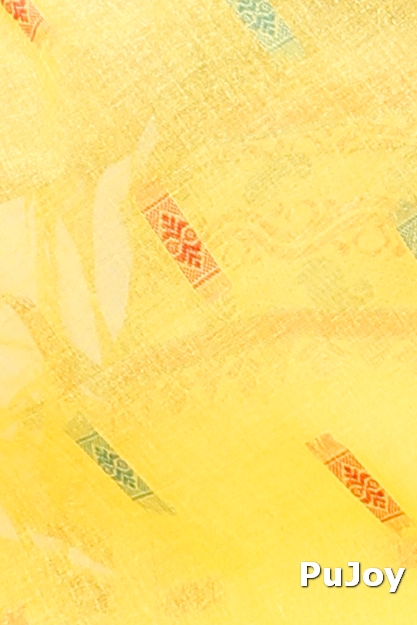 Yellow Pure Cotton Gayatri Tant Saree (944)