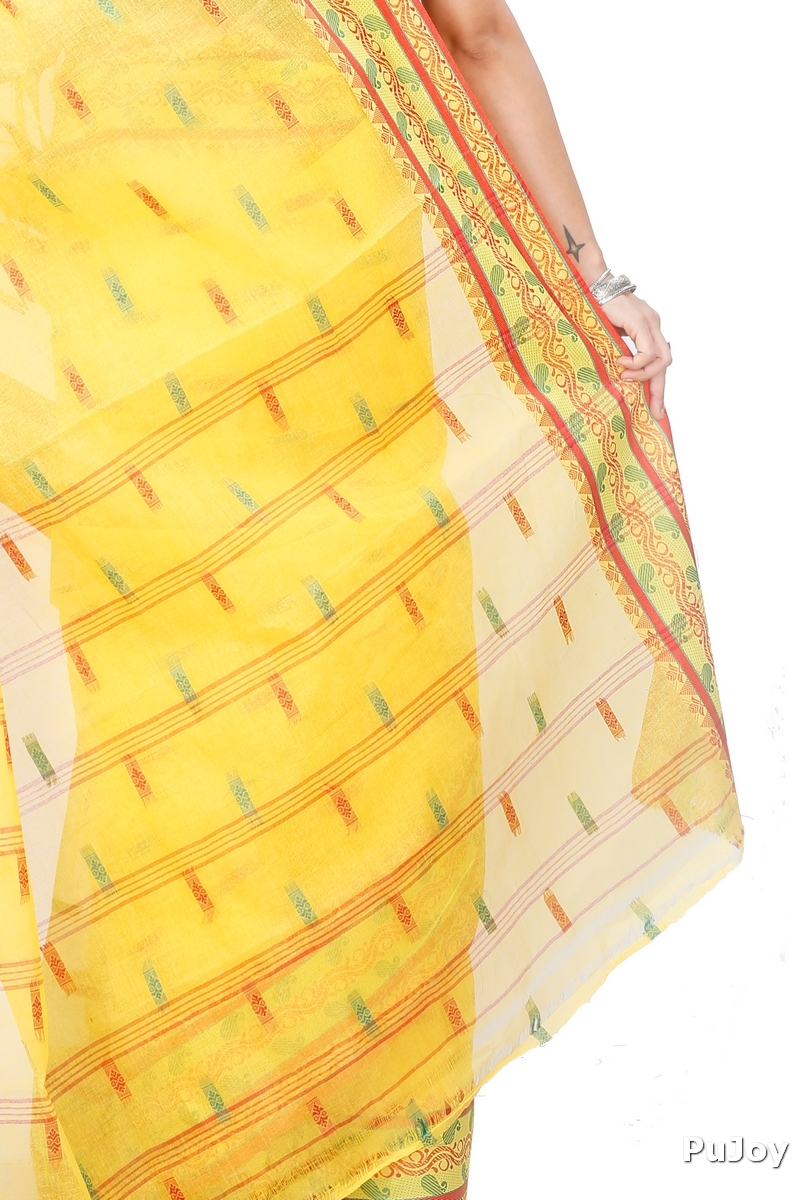 Yellow Pure Cotton Gayatri Tant Saree (944)