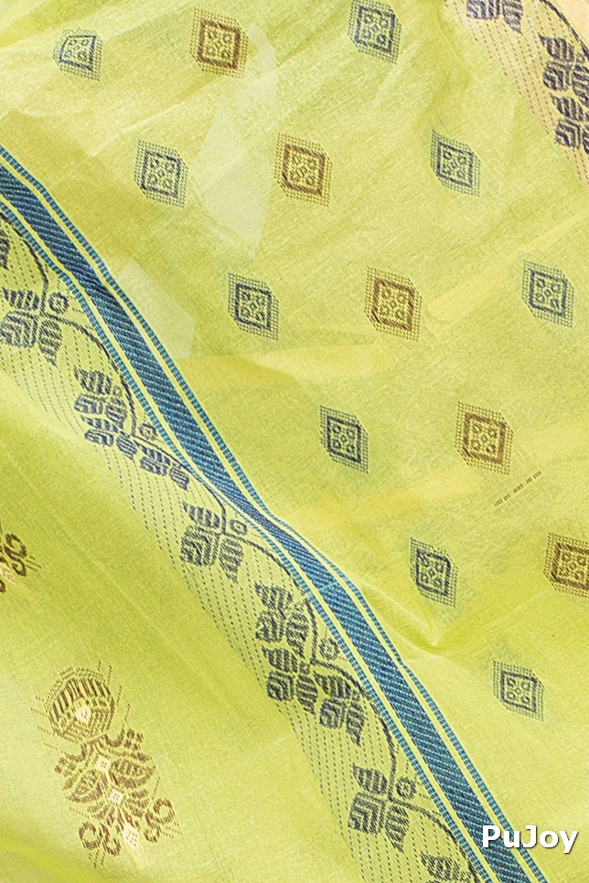 Olive Green Pure Cotton Ghusoon Tant Saree (946)