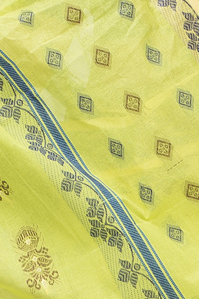 Olive Green Pure Cotton Ghusoon Tant Saree (946)