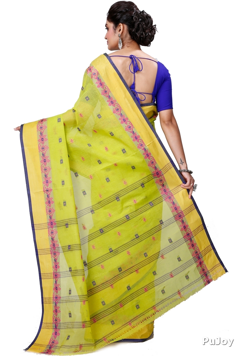 Olive Green Pure Cotton Ramala Tant Saree (959)