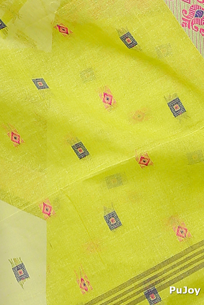 Olive Green Pure Cotton Ramala Tant Saree (959)