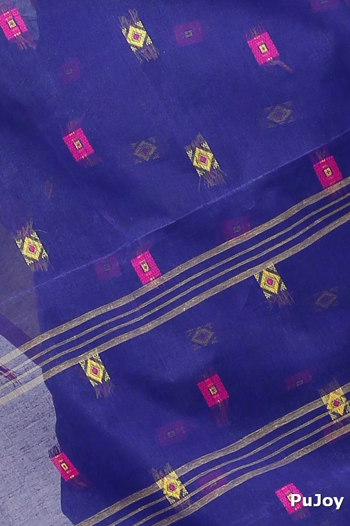 Naby Blue Pure Cotton Ramala Tant Saree (960)