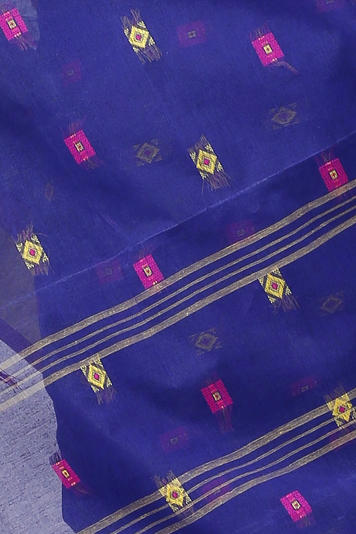 Naby Blue Pure Cotton Ramala Tant Saree (960)