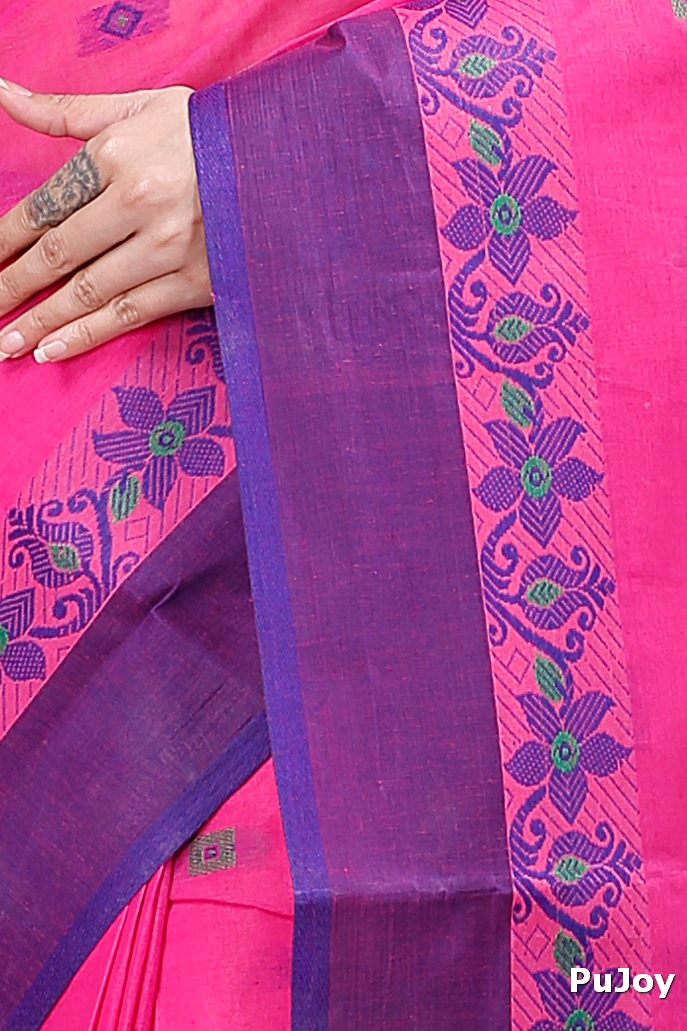Purple Pure Cotton Ramala Tant Saree (962)