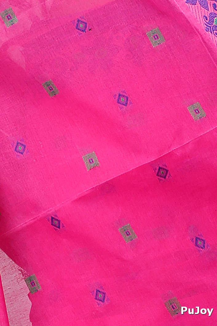 Purple Pure Cotton Ramala Tant Saree (962)