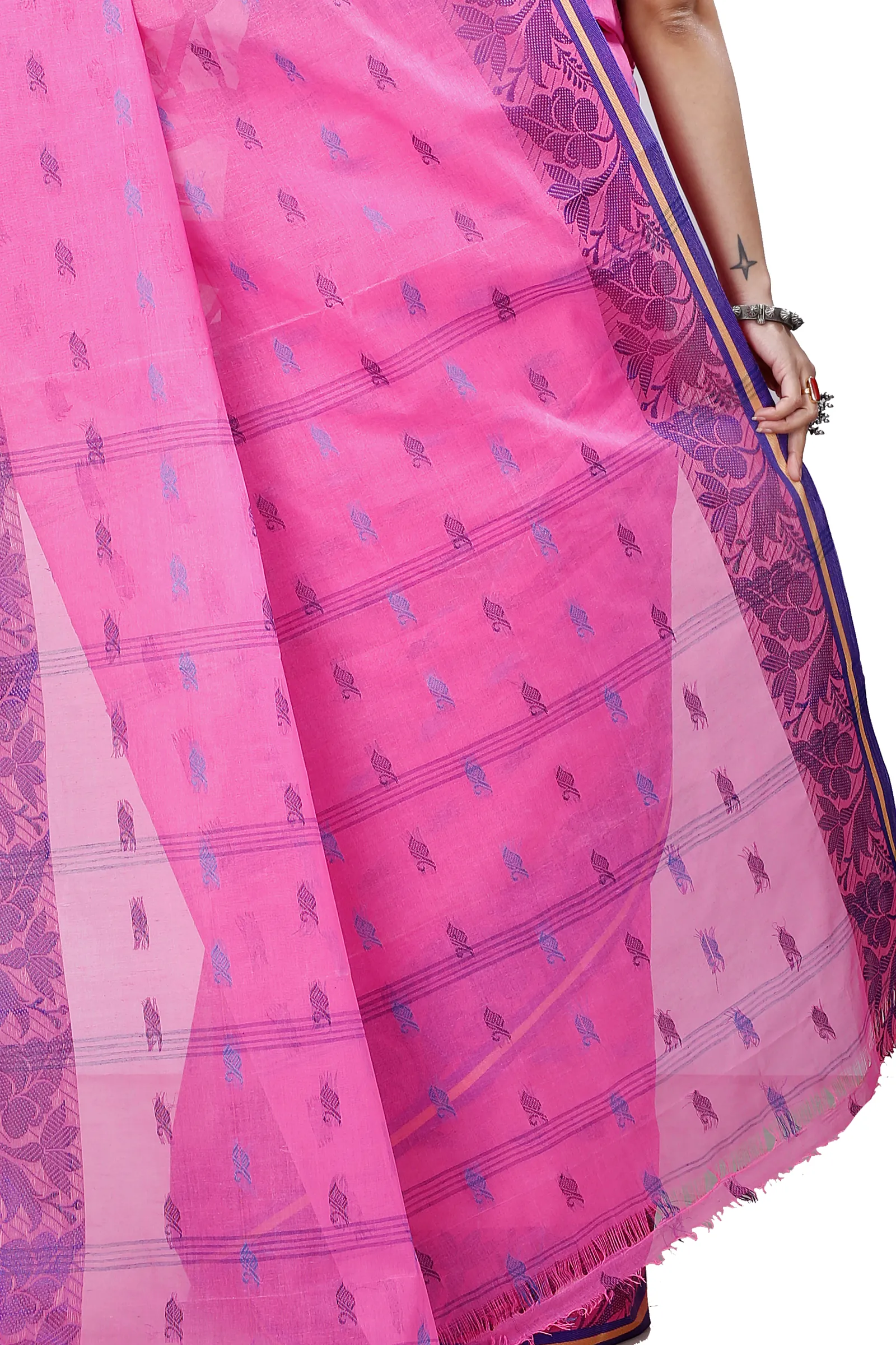 Pink Pure Cotton Rothika Tant Saree (965)