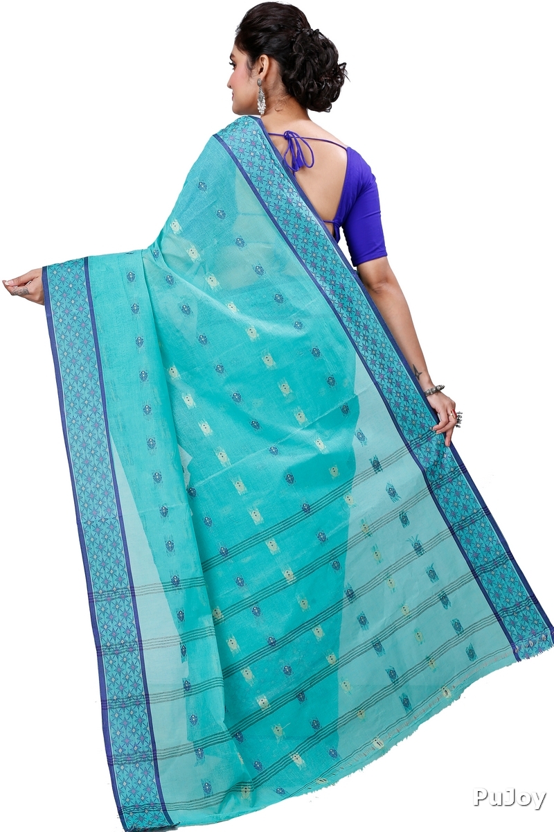 See Green Pure Cotton Reese Tant Saree (968)
