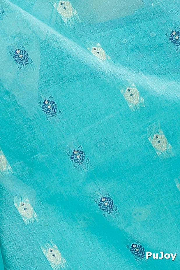 See Green Pure Cotton Reese Tant Saree (968)