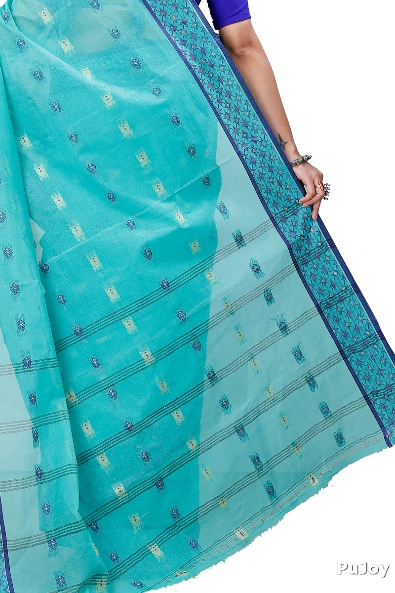 See Green Pure Cotton Reese Tant Saree (968)
