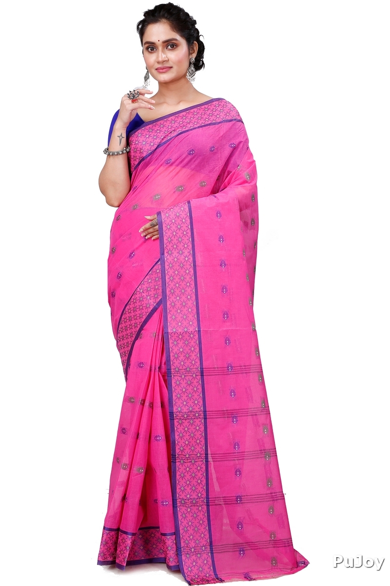 Pink Pure Cotton Reese Tant Saree (969)