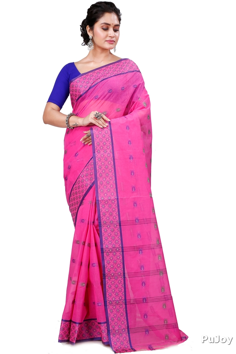 Pink Pure Cotton Reese Tant Saree (969)
