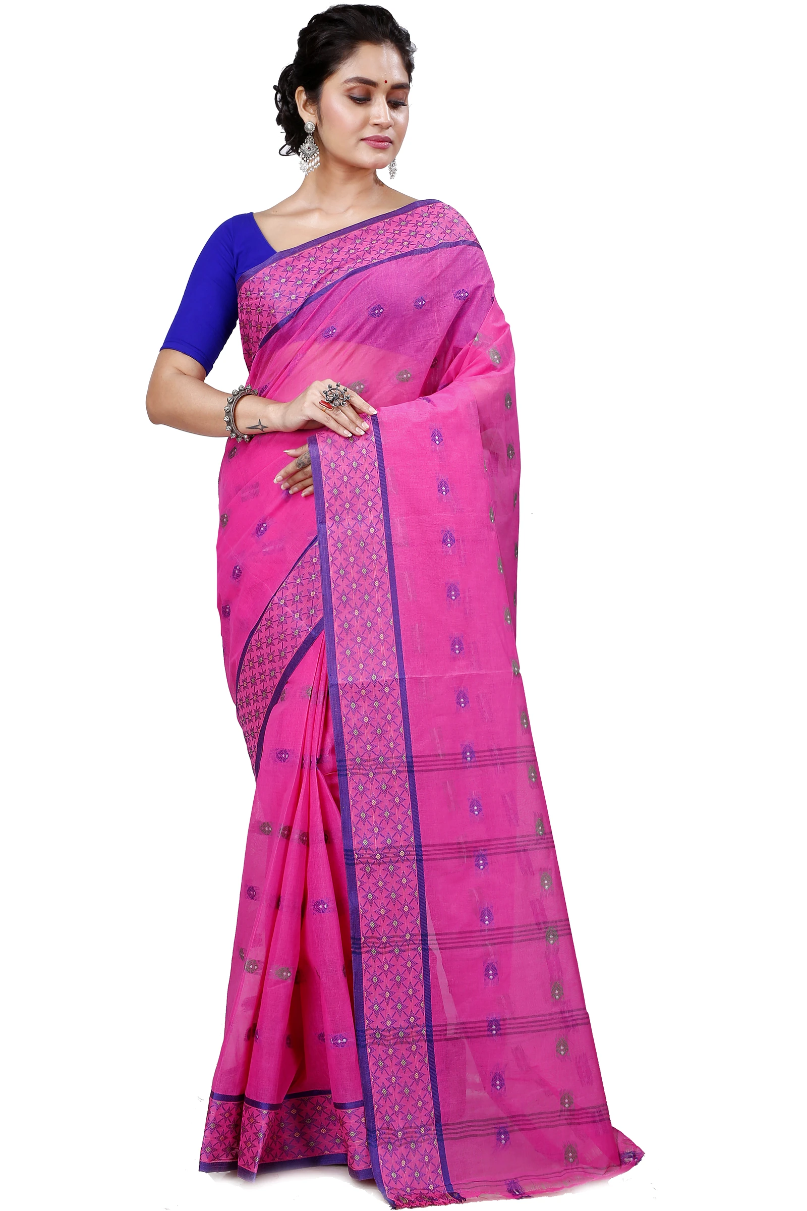 Pink Pure Cotton Reese Tant Saree (969)