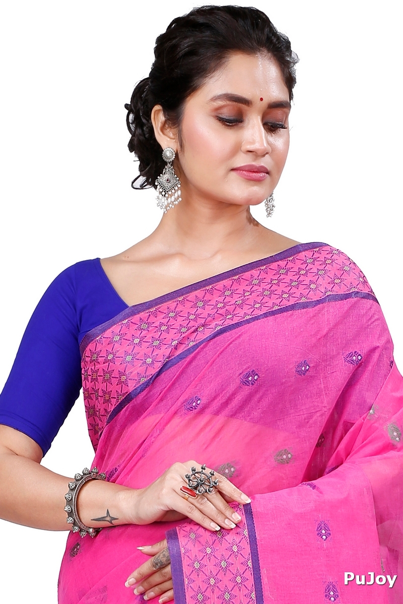 Pink Pure Cotton Reese Tant Saree (969)