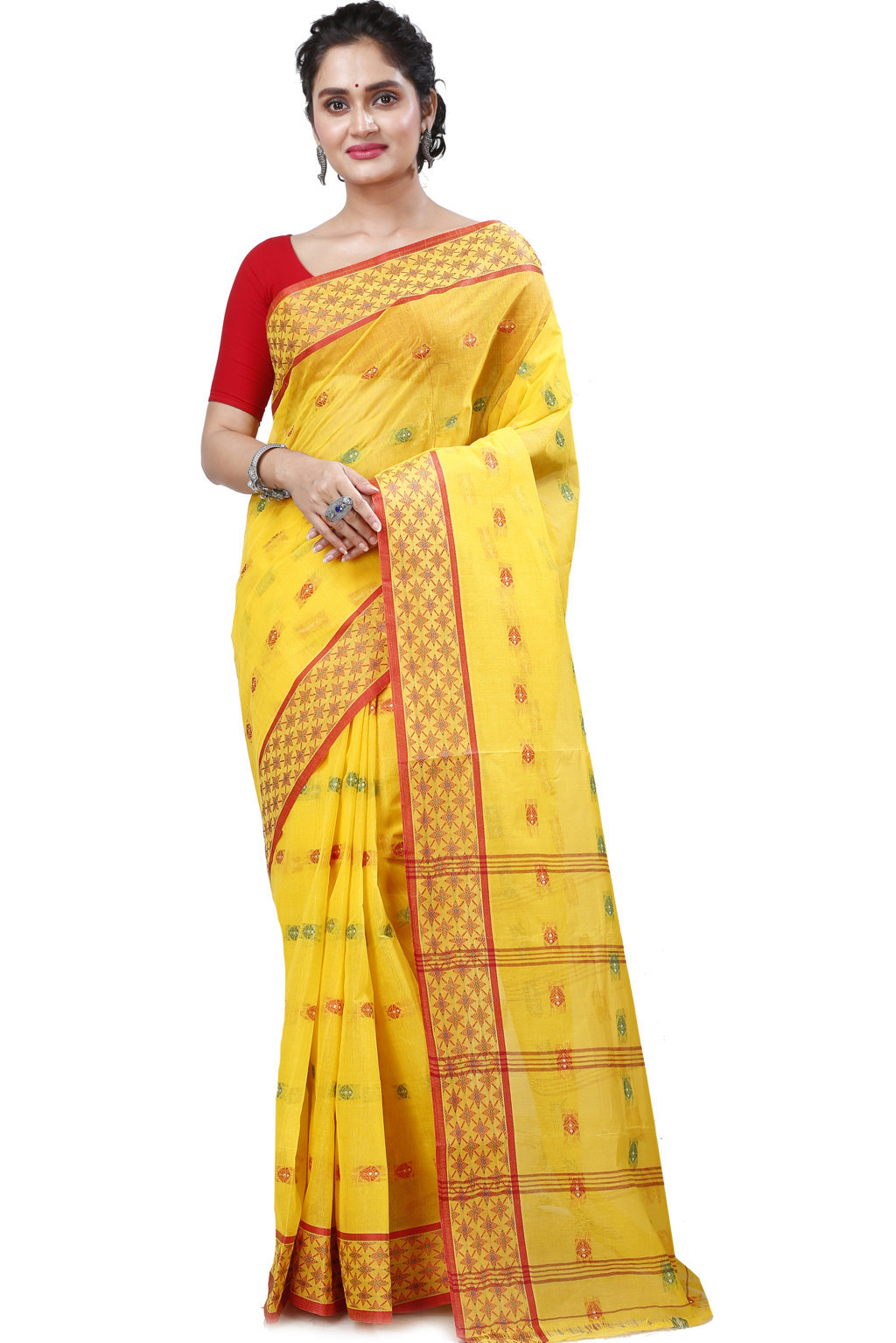 Yellow Pure Cotton Reese Tant Saree (971)