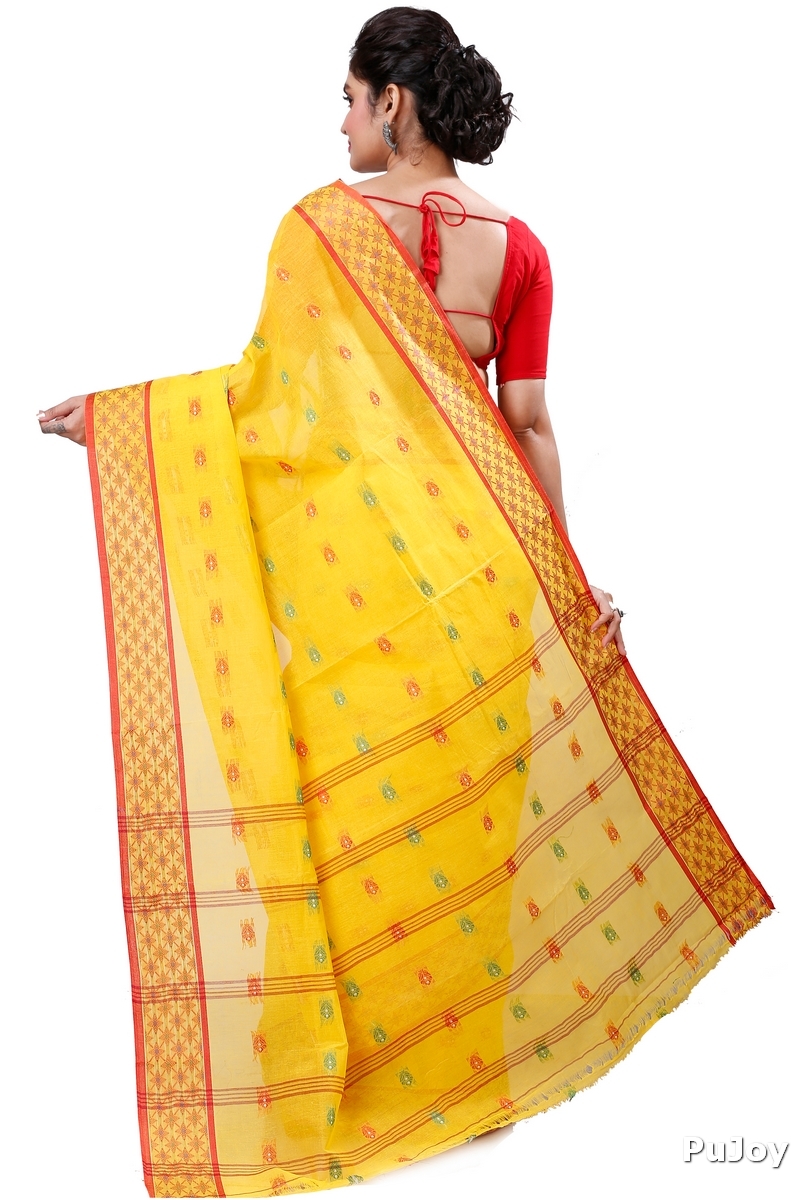 Yellow Pure Cotton Reese Tant Saree (971)