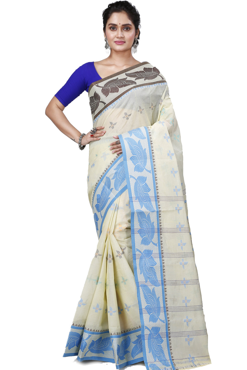 Gray Shade Pure Cotton Rowan Tant Saree (975)