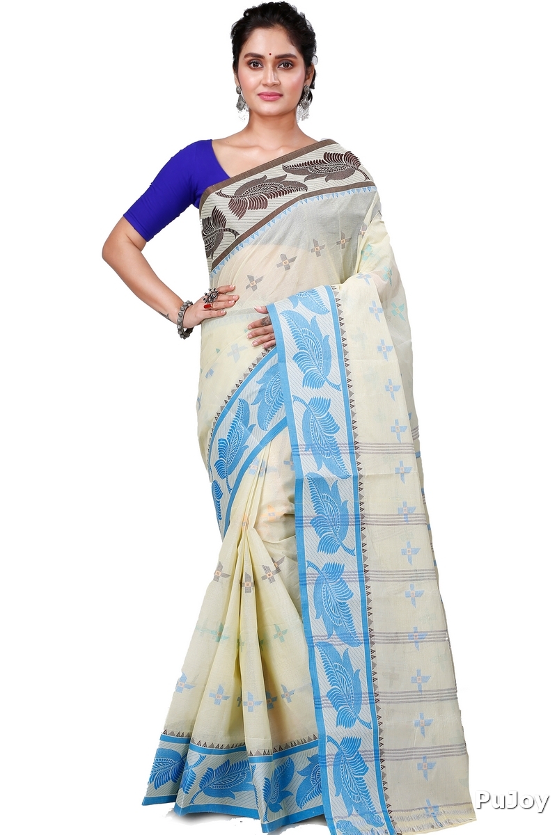 Gray Shade Pure Cotton Rowan Tant Saree (975)