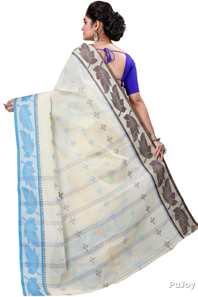 Gray Shade Pure Cotton Rowan Tant Saree (975)