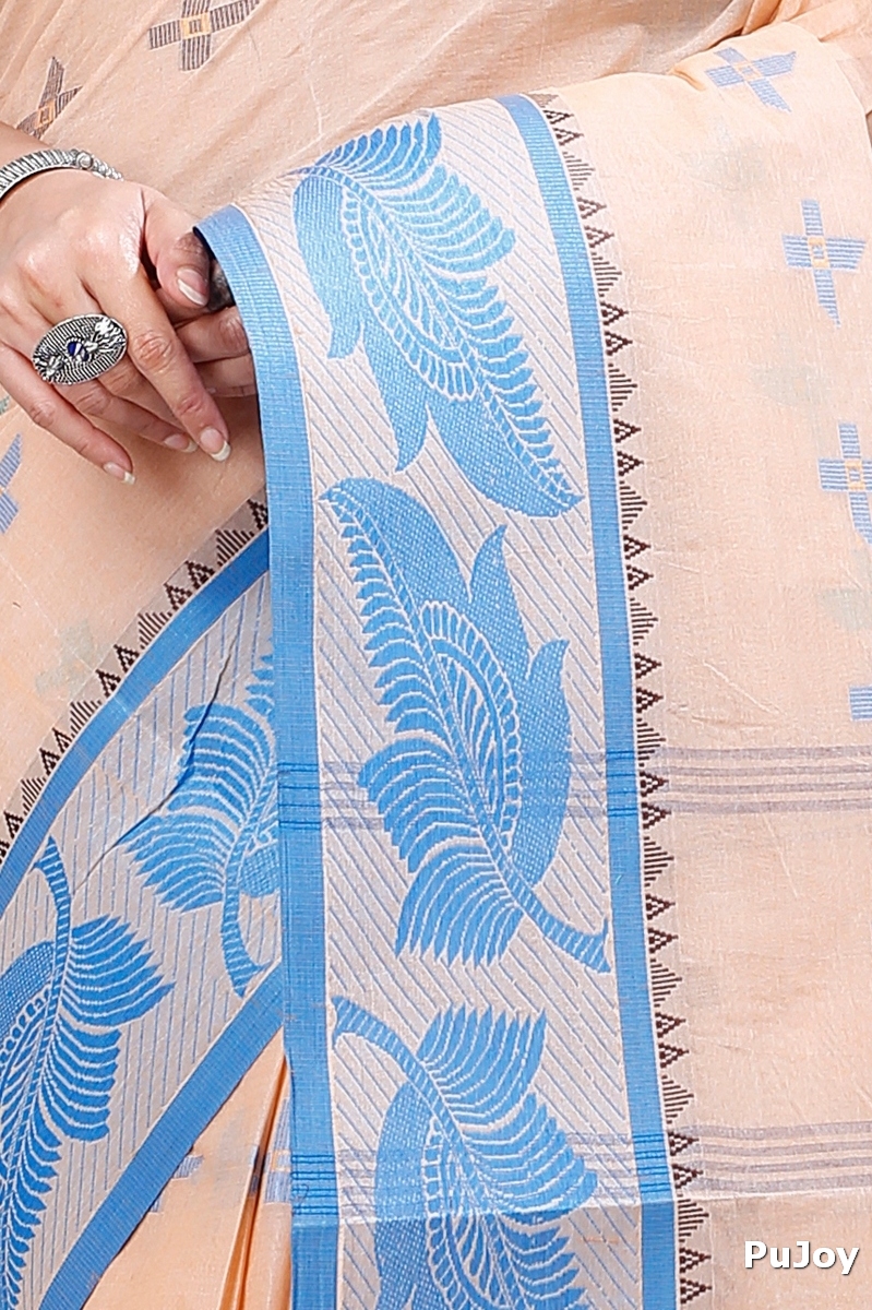 Light Brown Pure Cotton Rowan Tant Saree (979)