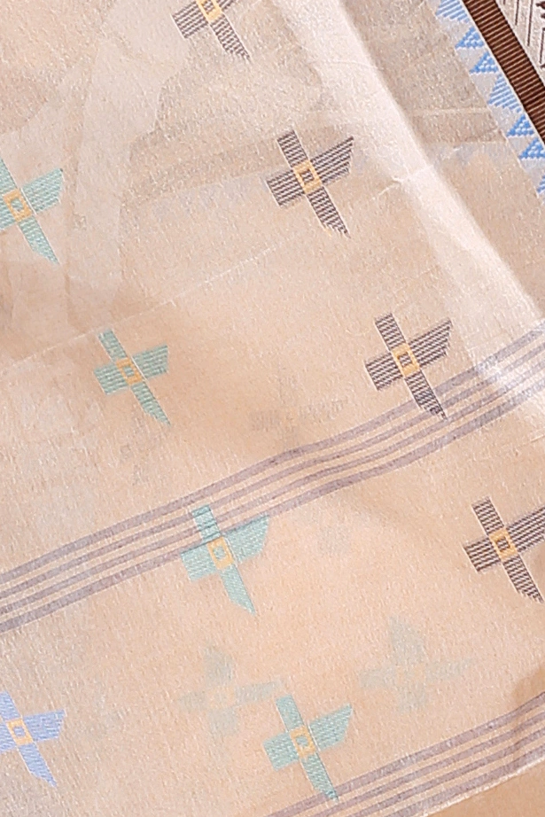 Light Brown Pure Cotton Rowan Tant Saree (979)
