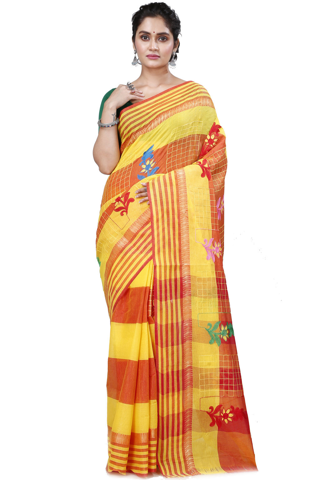 Yellow Pure Cotton Rivka Tant Embroidery (980)