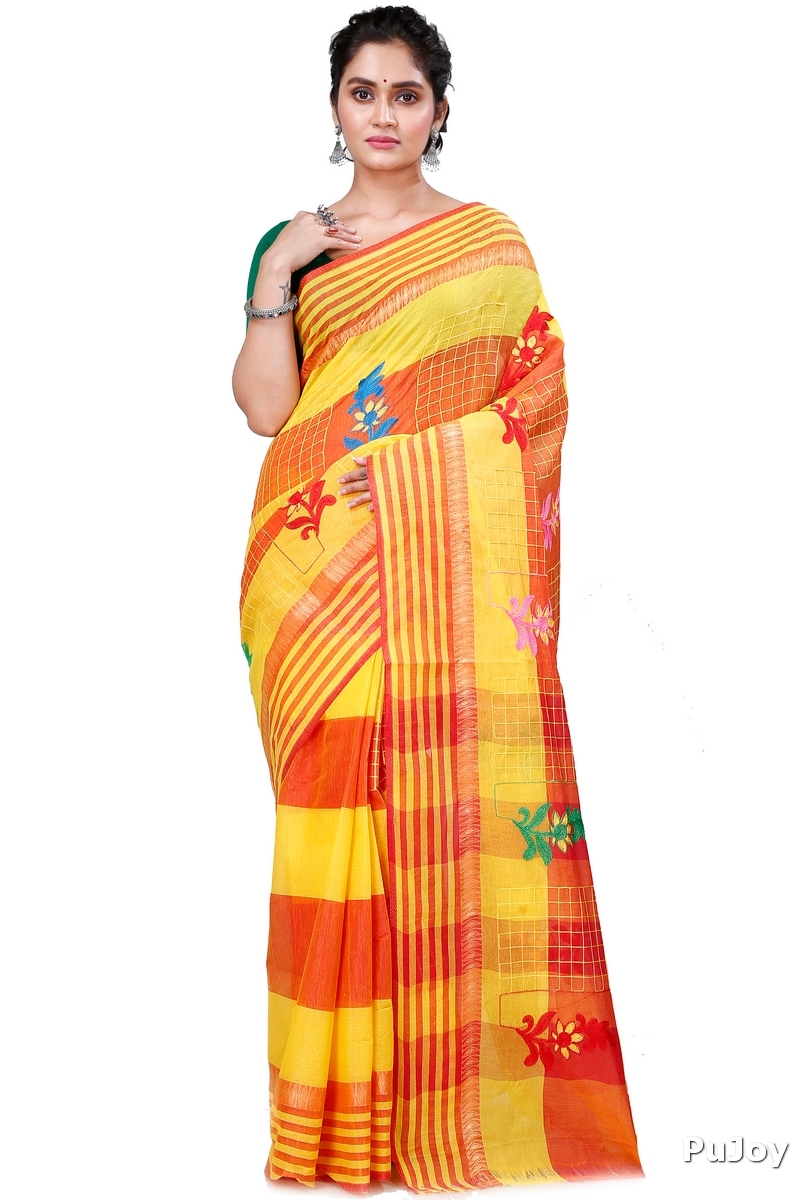 Yellow Pure Cotton Rivka Tant Embroidery (980)