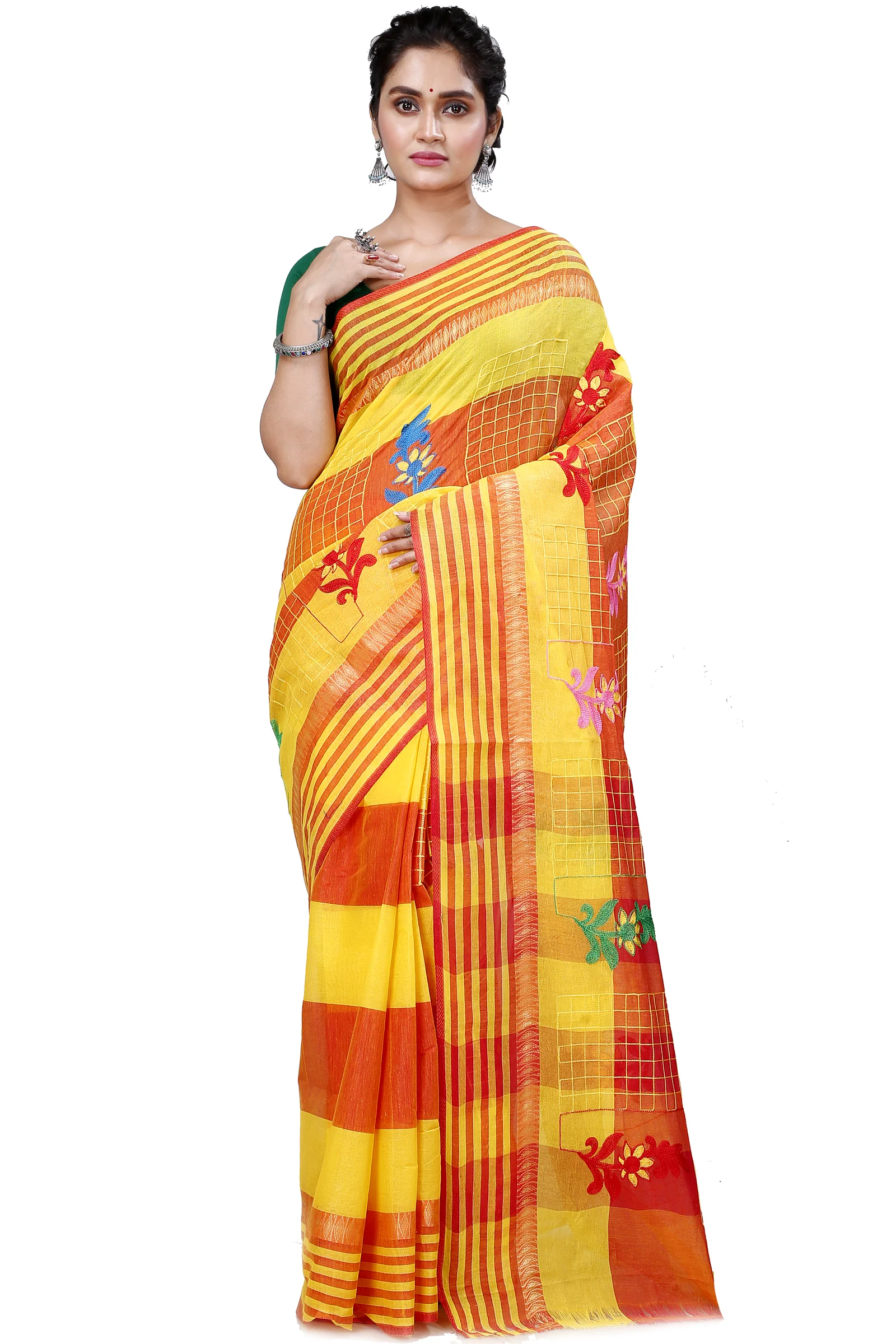 Yellow Pure Cotton Rivka Tant Embroidery (980)