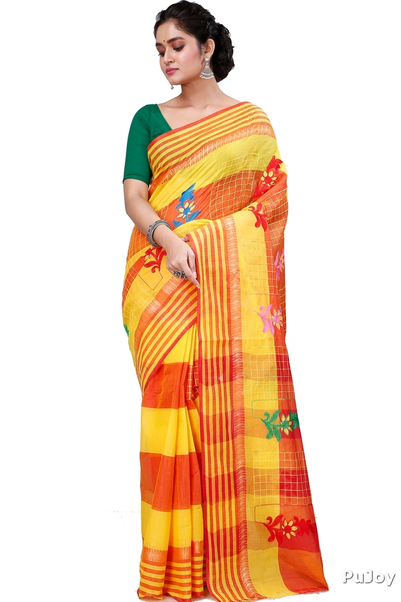 Yellow Pure Cotton Rivka Tant Embroidery (980)