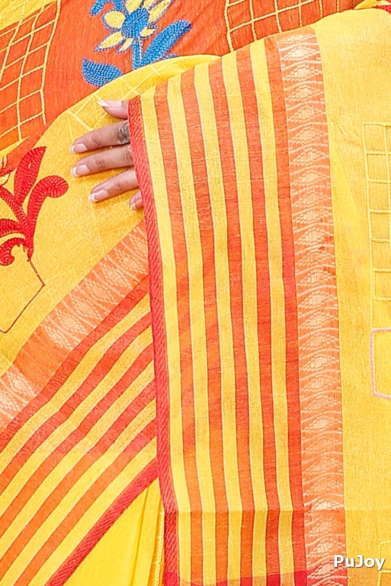 Yellow Pure Cotton Rivka Tant Embroidery (980)