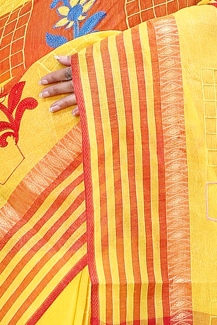 Yellow Pure Cotton Rivka Tant Embroidery (980)