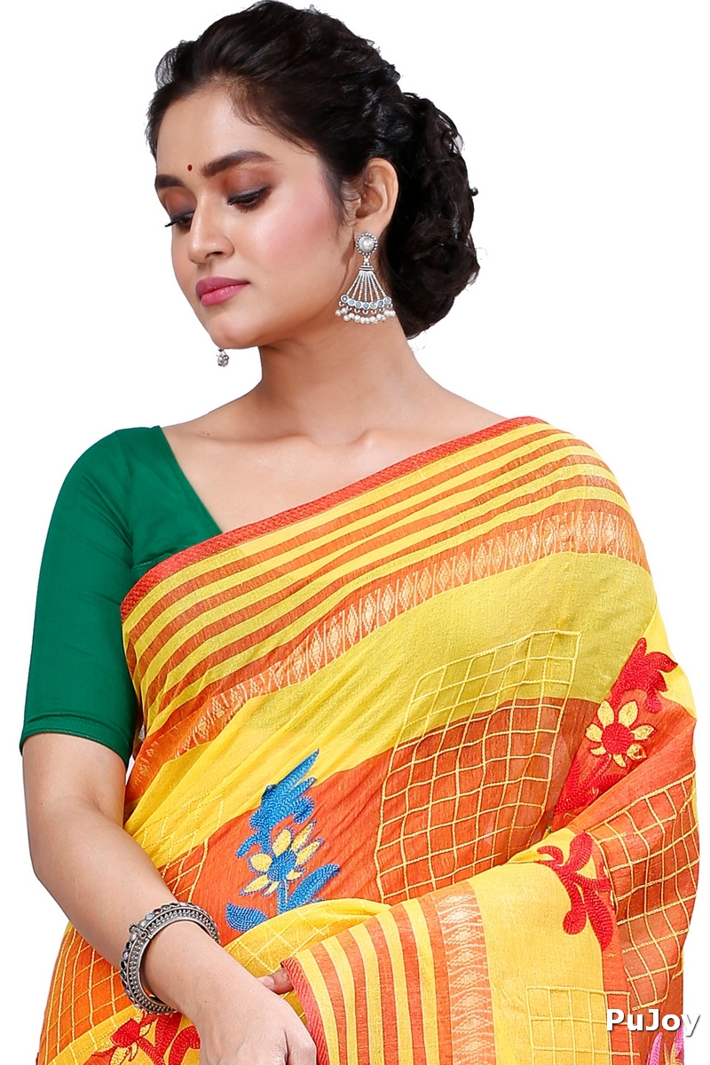 Yellow Pure Cotton Rivka Tant Embroidery (980)