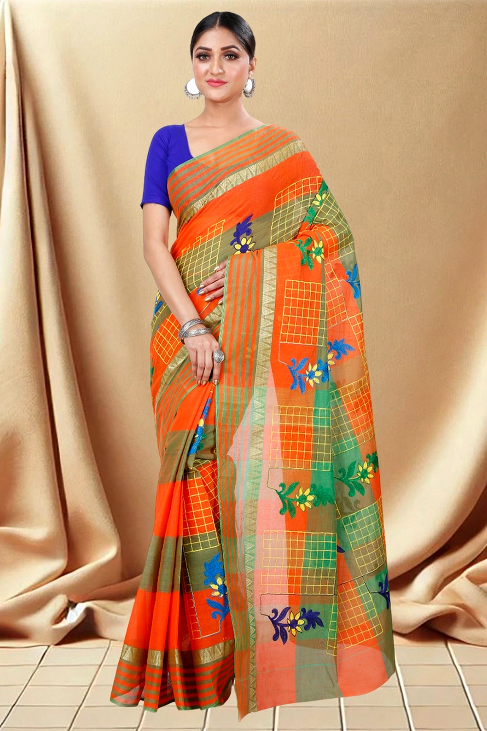 Orange Pure Cotton Rivka Tant Embroidery (983)