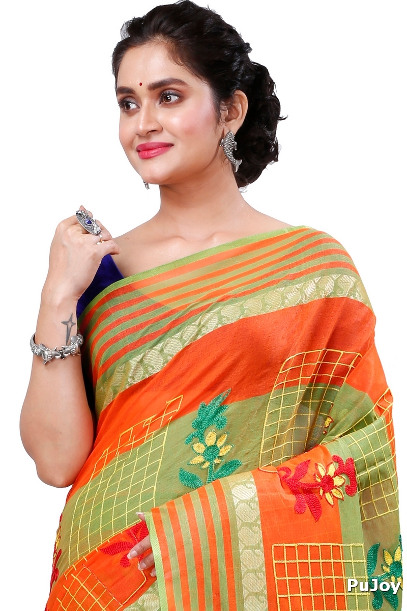 Orange Pure Cotton Rivka Tant Embroidery (983)
