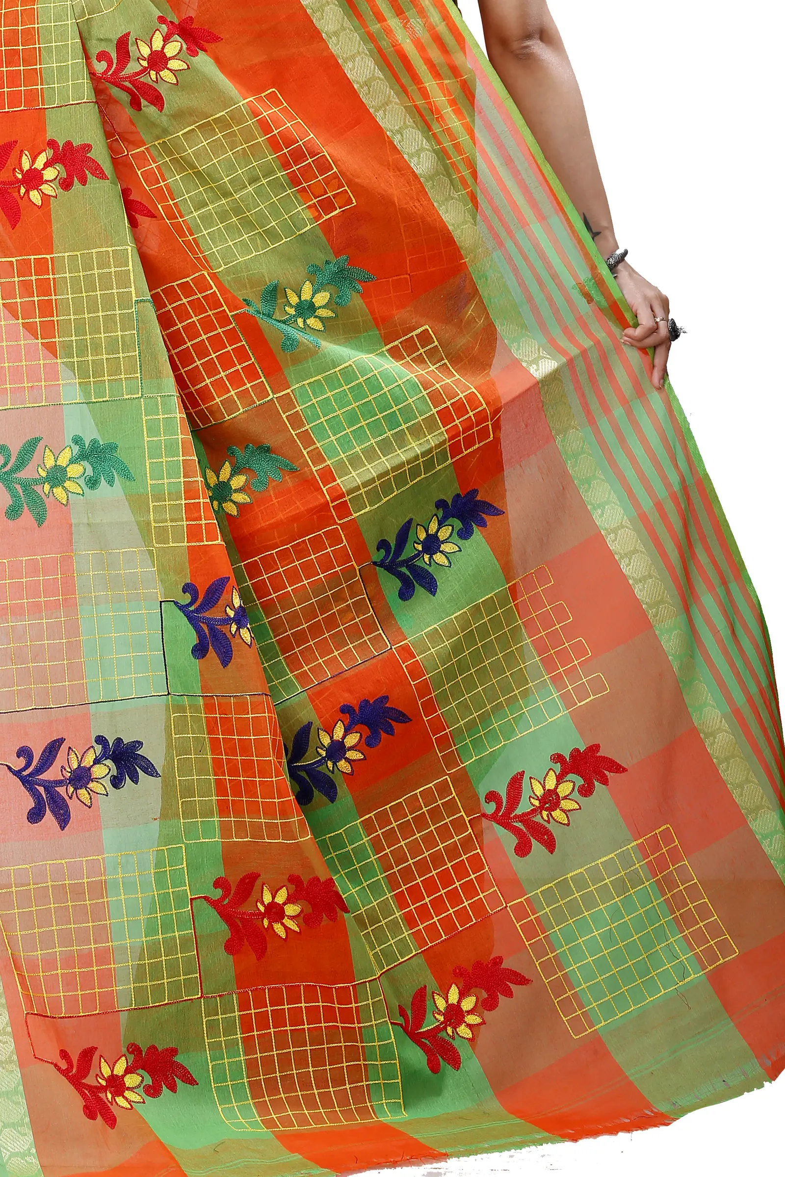 Orange Pure Cotton Rivka Tant Embroidery (983)