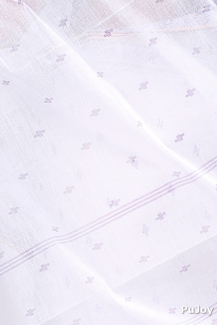White Brown Pure Cotton Regina Tant Saree (986)