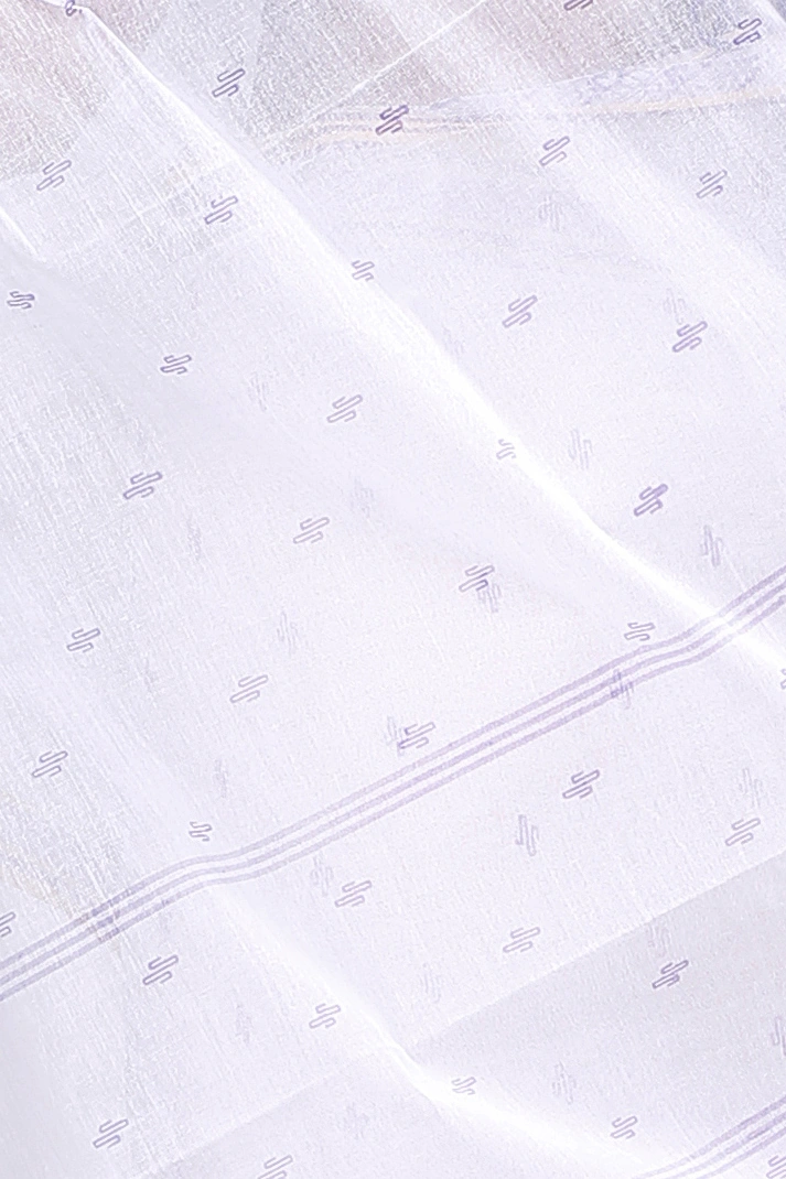 White Brown Pure Cotton Regina Tant Saree (986)