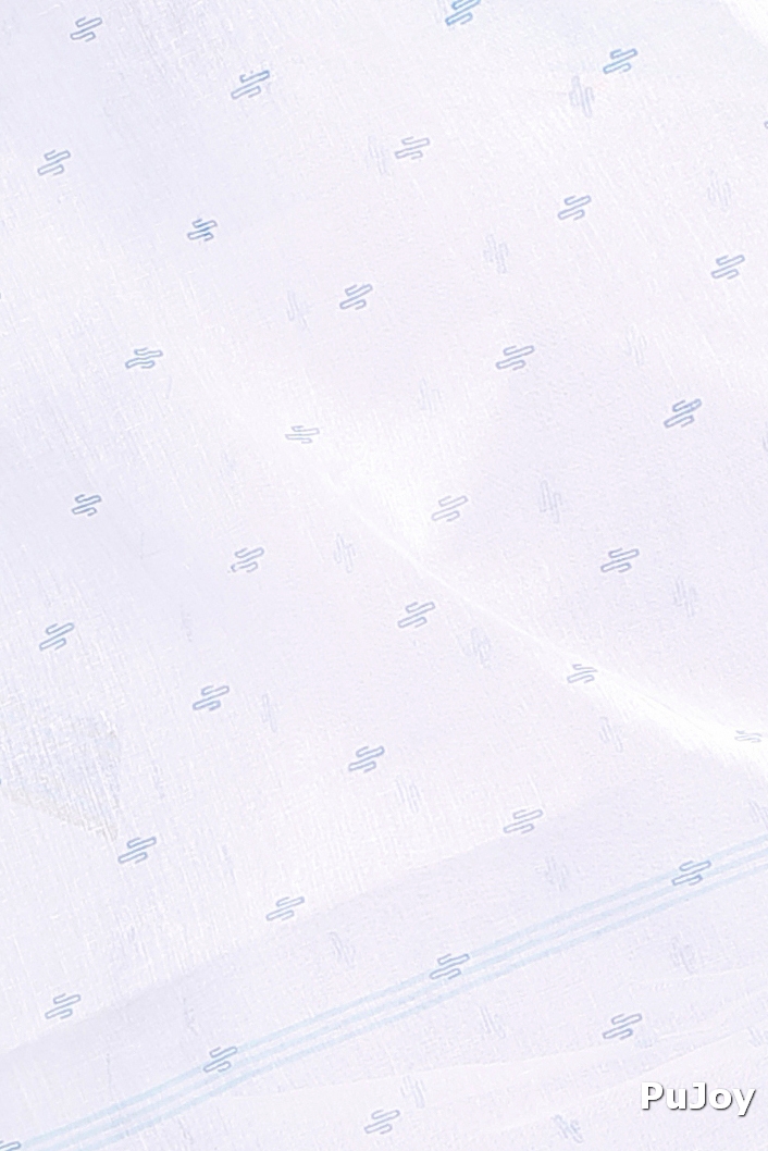 White Blue Pure Cotton Regina Tant Saree (987)