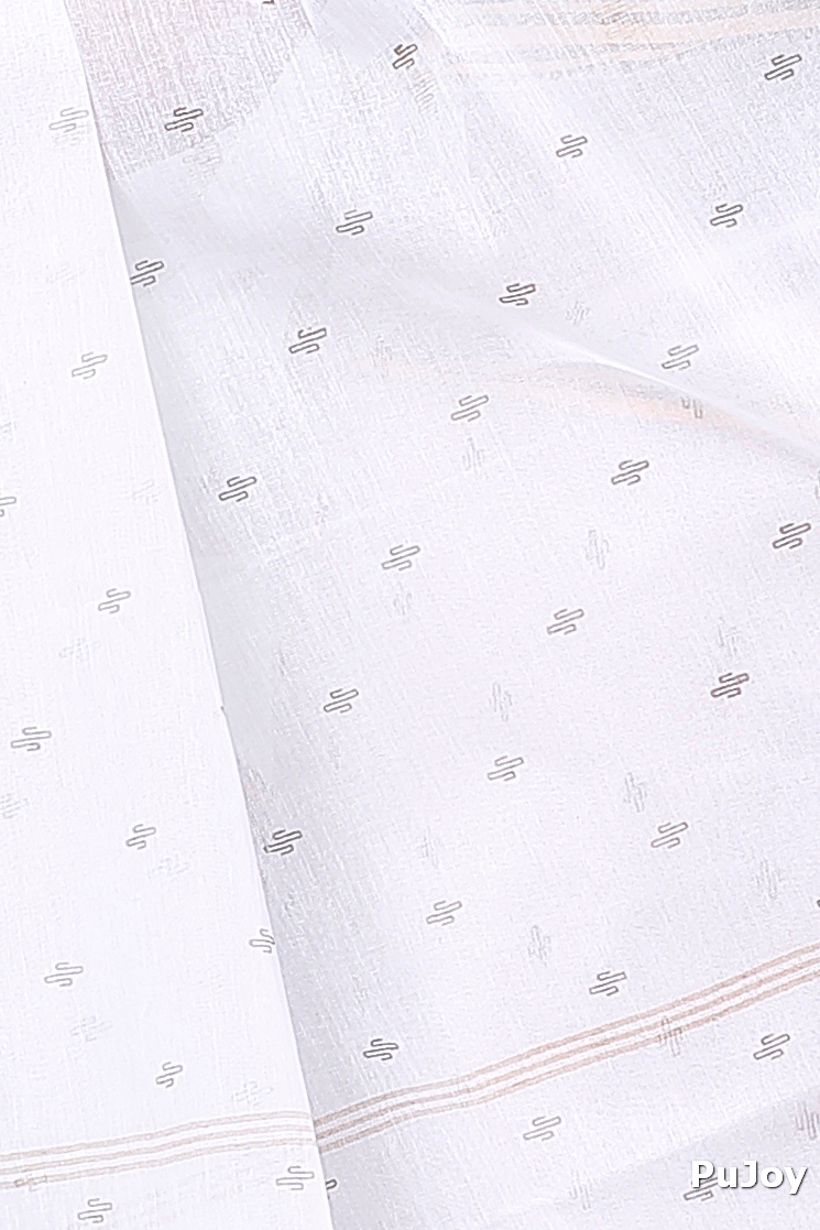White Golden Pure Cotton Regina Tant Saree (988)