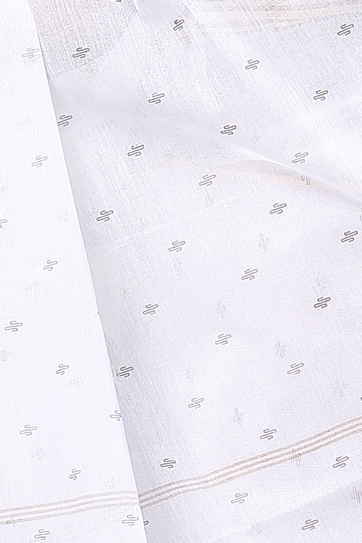 White Golden Pure Cotton Regina Tant Saree (988)