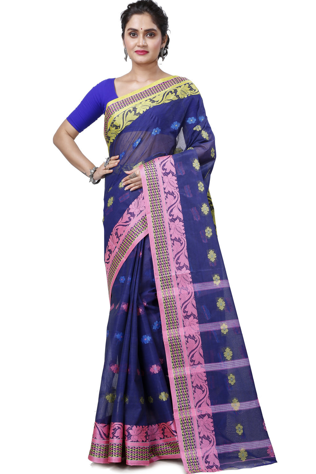 Naby Blue Pure Cotton Raina Tant Saree (996)
