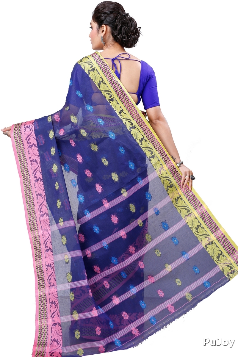 Naby Blue Pure Cotton Raina Tant Saree (996)