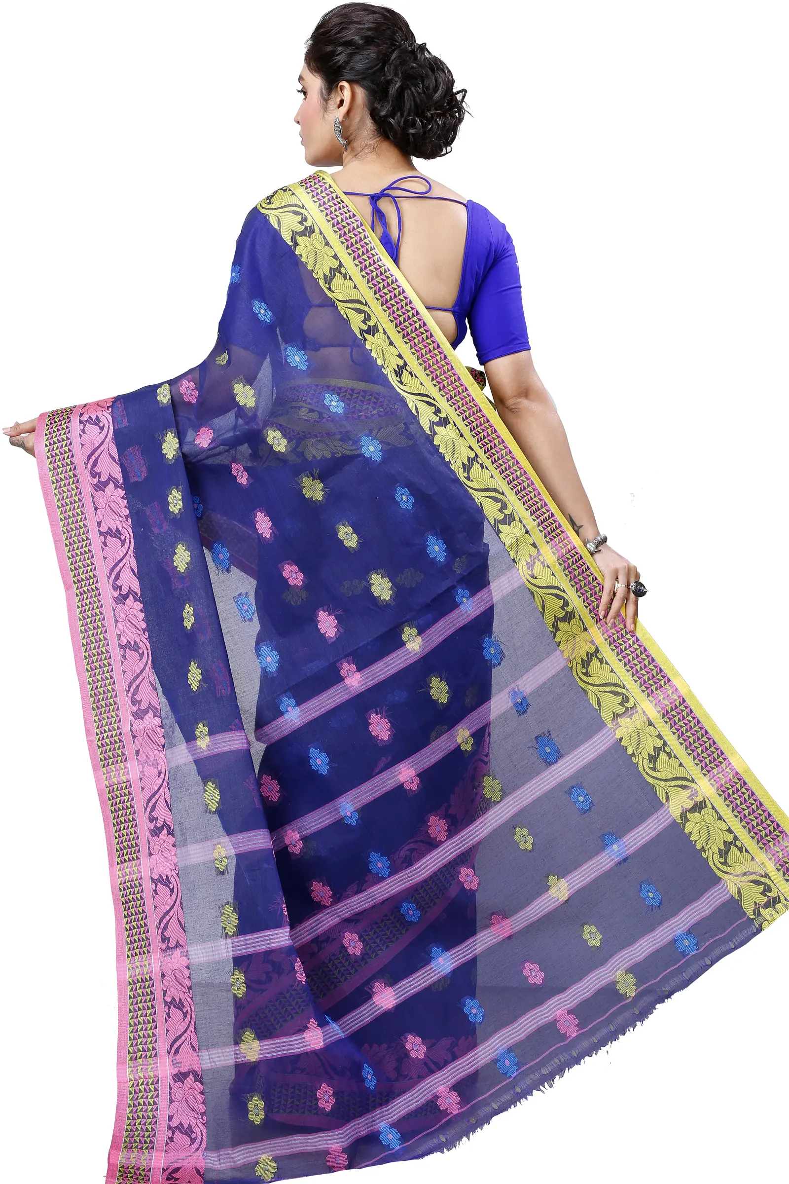 Naby Blue Pure Cotton Raina Tant Saree (996)