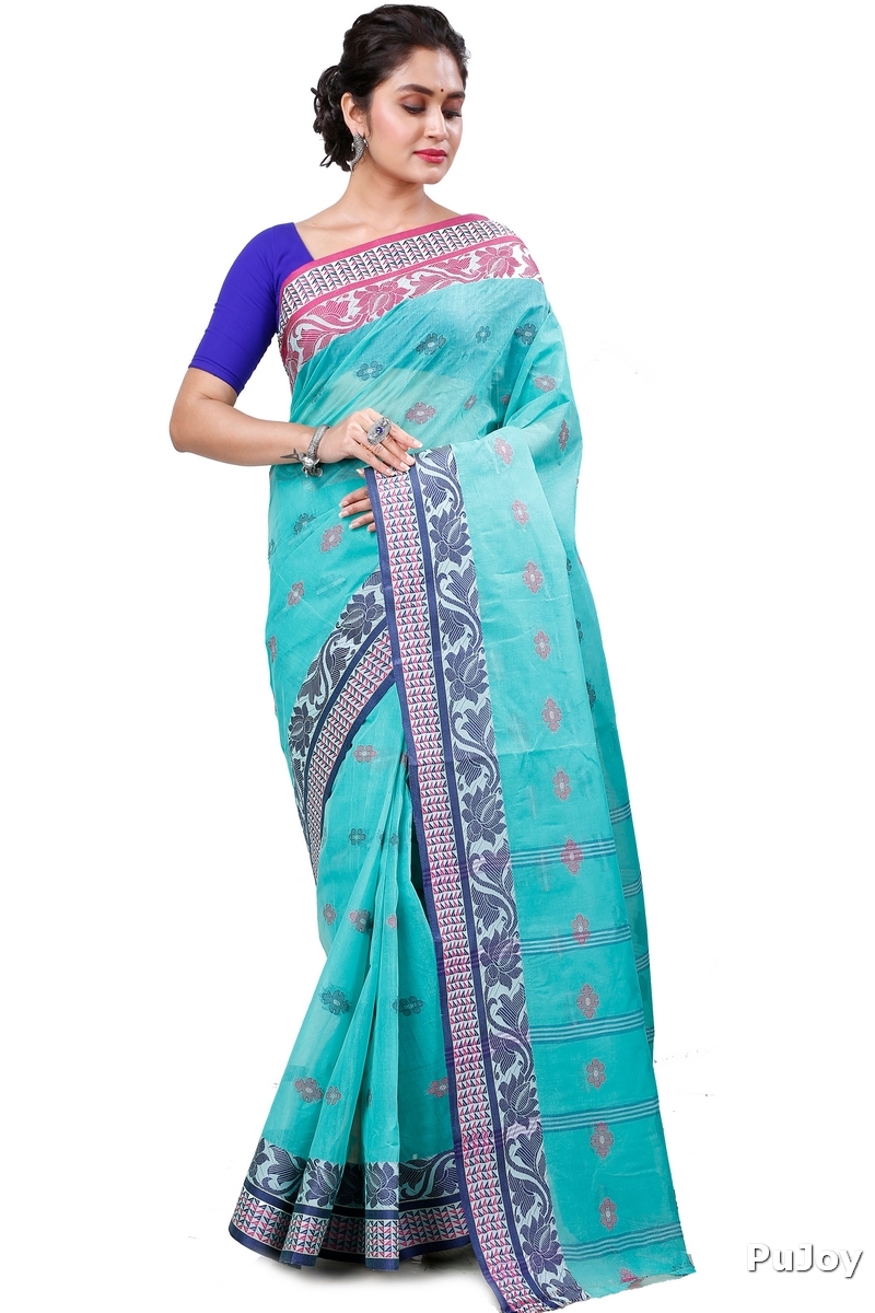See Green Pure Cotton Raina Tant Saree (997)