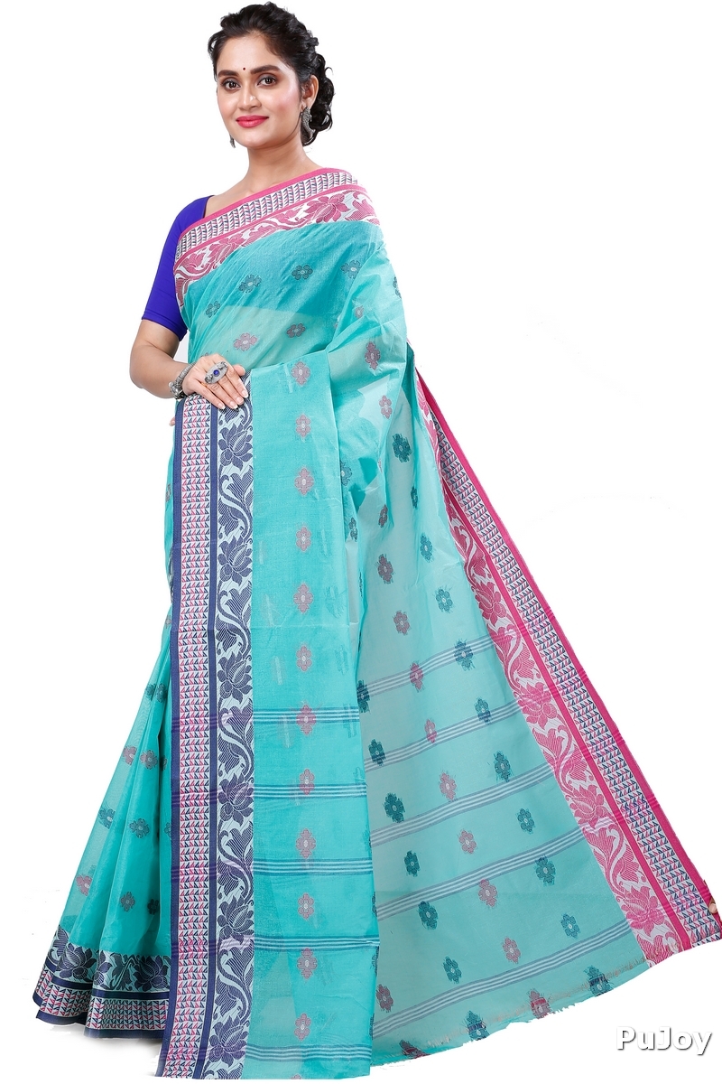 See Green Pure Cotton Raina Tant Saree (997)