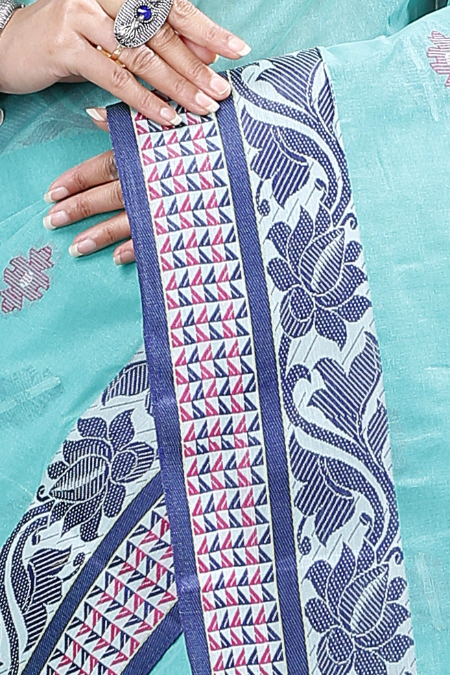 See Green Pure Cotton Raina Tant Saree (997)