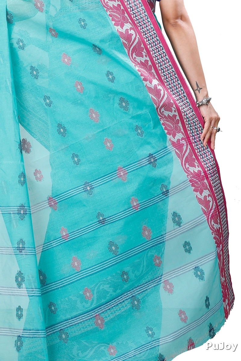 See Green Pure Cotton Raina Tant Saree (997)